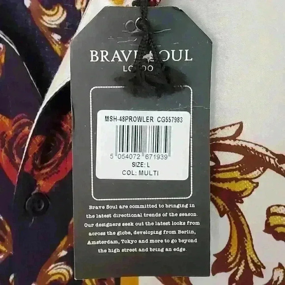 Brave Soul London Prowler Animal Print Button Down Shirt - Picture 7 of 10